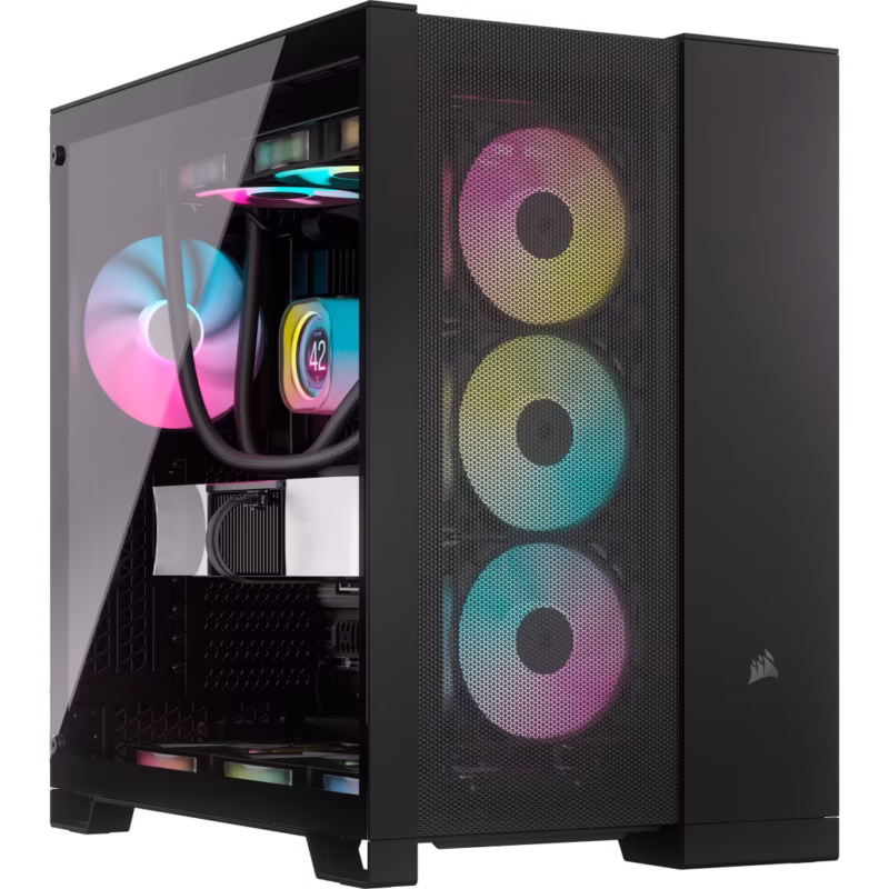 Corsair 6500D Airflow Mid-Tower Dual Chamber PC Case in Black with Mesh Panels