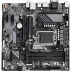 Gigabyte B760M DS3H DDR5 Micro ATX Motherboard for Intel LGA1700 14th, 13th, and 12th Gen CPUs – Top view with dual M.2 slots and DDR5 support