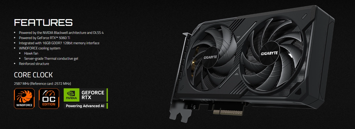 gigabyte rtx 5060ti 16gb