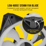 iCUE QL120 RGB 120mm PWM Triple Fan with Lighting Node CORE - Image 6