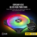 iCUE QL120 RGB 120mm PWM Triple Fan with Lighting Node CORE - Image 5