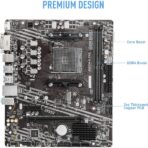 "MSI A520M-A PRO Gaming Motherboard top view showing AM4 socket and RAM slots"