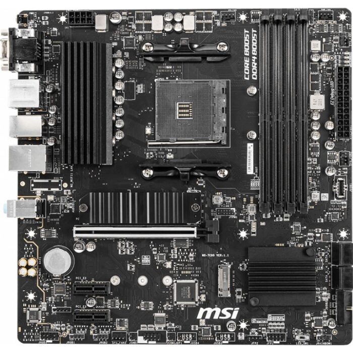 "MSI B550M PRO-VDH AMD AM4 Micro-ATX motherboard with PCIe 4.0, DDR4 memory support, and M.2 storage for high-performance builds."