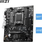 "Top view of MSI PRO B650M-B Micro-ATX motherboard for AMD AM5 with DDR5 support"