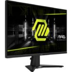 "27-inch WQHD monitor with Rapid IPS panel, featuring a 2560x1440 resolution, 180Hz refresh rate, 0.5ms response time, HDR Ready, and Adaptive-Sync technology. It offers wide viewing angles (178° H/V), 101% sRGB color coverage, and a sleek frameless design. The monitor includes 1 DisplayPort 1.4, 2 HDMI 2.0b ports, and a headphone-out jack, with tilt adjustment and VESA mounting compatibility."