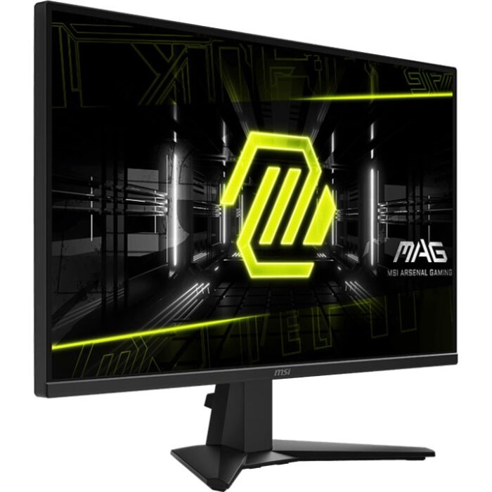 "27-inch WQHD monitor with Rapid IPS panel, featuring a 2560x1440 resolution, 180Hz refresh rate, 0.5ms response time, HDR Ready, and Adaptive-Sync technology. It offers wide viewing angles (178° H/V), 101% sRGB color coverage, and a sleek frameless design. The monitor includes 1 DisplayPort 1.4, 2 HDMI 2.0b ports, and a headphone-out jack, with tilt adjustment and VESA mounting compatibility."