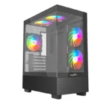 Thunder Black Fox TGC-747 Infinity Micro-ATX ARGB Gaming Case – 3 ARGB Fans Included