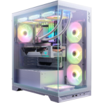 "XPG Invader X ARGB Mid-Tower ATX Case in black with tempered glass panels"