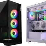 "XPG Invader X ARGB Mid-Tower ATX Case in black with tempered glass panels"