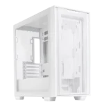 ASUS A21 CASE (WHITE) – Sleek White Mid-Tower PC Case with Tempered Glass & ATX Support