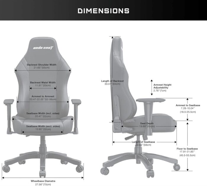 AndaSeat Luna Gaming Chair – Black (Model: AD18-44-B-PV) - Image 2
