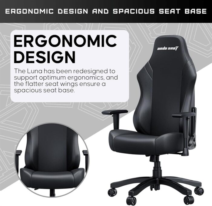 AndaSeat Luna Gaming Chair – Black (Model: AD18-44-B-PV) - Image 3
