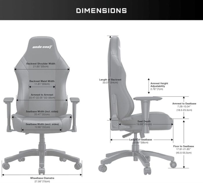 AndaSeat Luna Gaming Chair – Black & Red (AD18-44-BR-PV) - Image 2