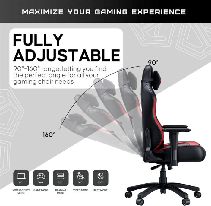 AndaSeat Luna Gaming Chair – Black & Red (AD18-44-BR-PV) - Image 4
