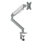 AndaSeat STEALTH II A6D Ergonomic Single Monitor Arm, [Silver White]