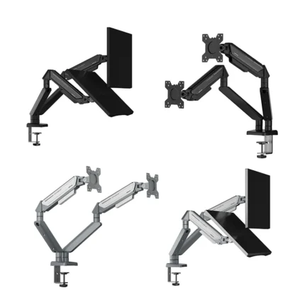 AndaSeat Stealth-Duo A6D Ergonomic-Dual Monitor Arm-Black-White-main image