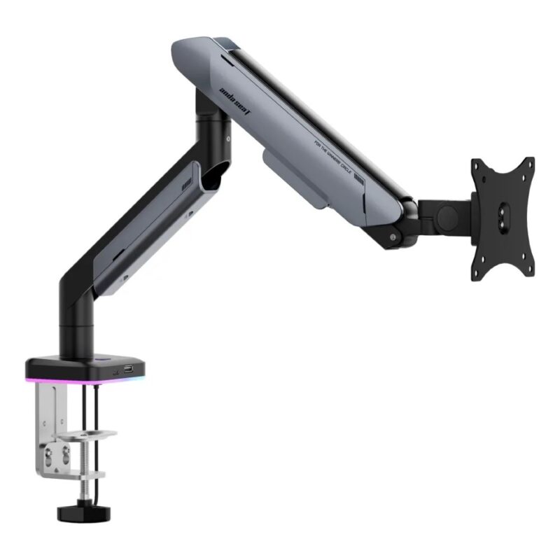 Alt Text: Anda Seat Stealth Pro II A9 RGB Ergonomic Monitor Arm Black Titanium