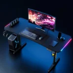 AndaSeat Terminator Electric Gaming Desk, Adjustable Carbon Fiber Texture Tabletop RGB, Black - Image 5