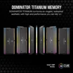 CORSAIR DOMINATOR® TITANIUM RGB 96GB (2x48GB) DDR5 DRAM 6600MT/s CL32 Intel XMP Memory Kit — Black - Image 6
