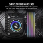CORSAIR DOMINATOR® TITANIUM RGB 96GB (2x48GB) DDR5 DRAM 6600MT/s CL32 Intel XMP Memory Kit — Black - Image 9