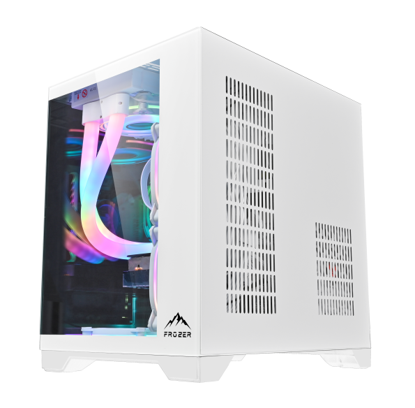 Frozer Warrior M White PC Case with 3x ARGB Fans and Tempered Glass Side Panel