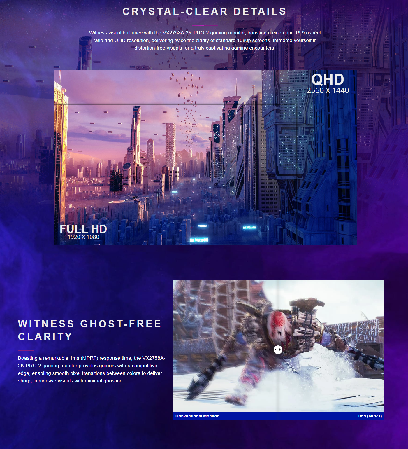 ViewSonic VX2758A-2K-PRO-2 27” 2K 180Hz Gaming Monitor