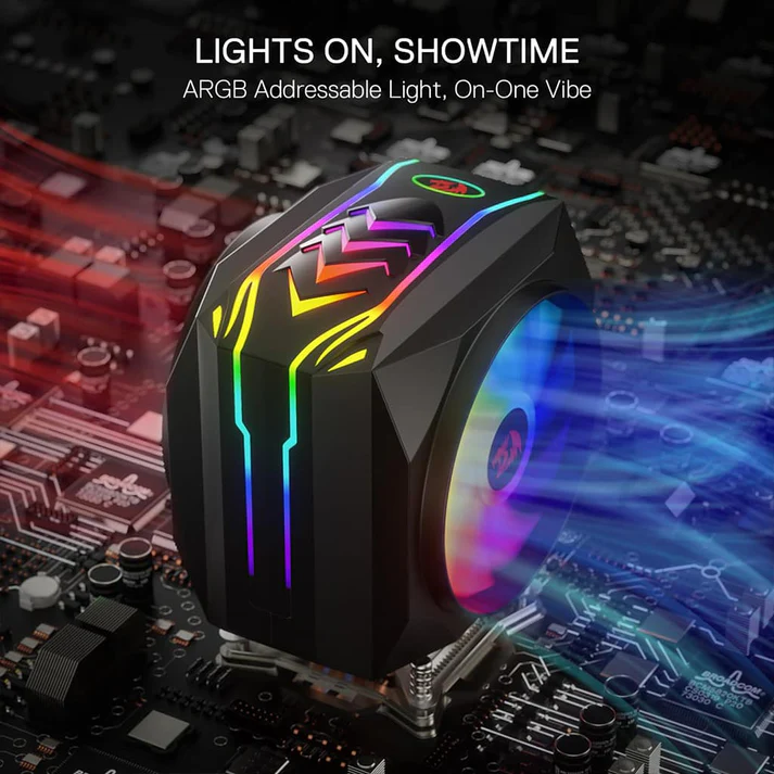 Redragon BALDER CC-2199 RGB CPU Air Cooler Black with RGB Lighting