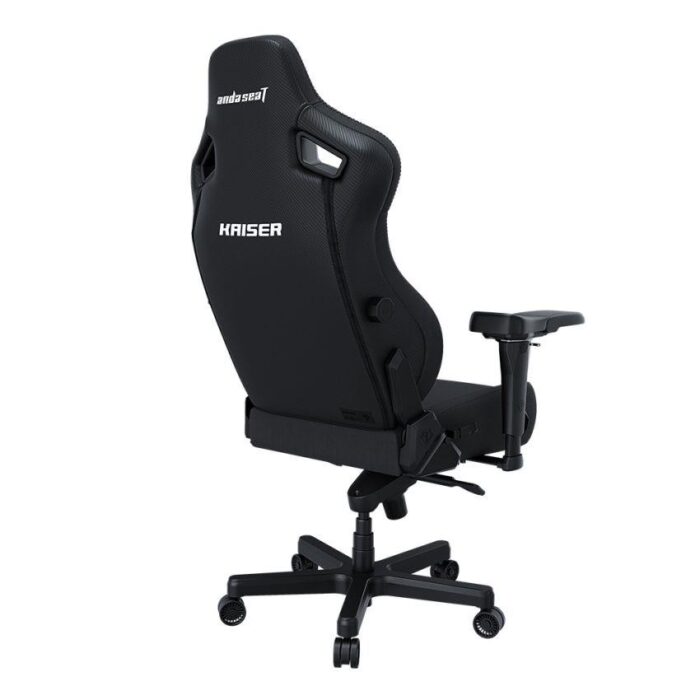 Anda Seat Kaiser 4 L Fabric Gaming Chair in Carbon Black – side and front view