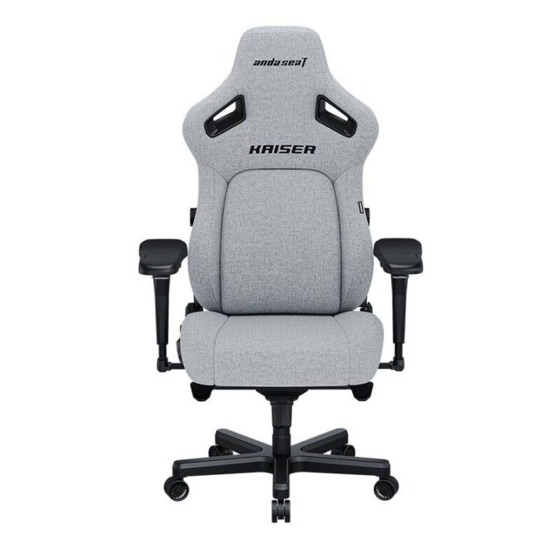Anda Seat Kaiser 4 L Fabric Gaming Chair in Ash Gray – front view