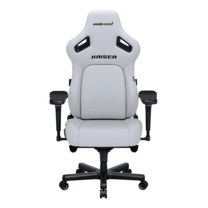 Anda Seat Kaiser 4 L Leather Gaming Chair in Cloudy White