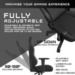 Anda Seat Phantom 3 Gaming Chair – Stormy Black, wide leather seat with lumbar and neck support for adults.