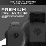 Anda Seat Phantom 3 Gaming Chair – Stormy Black, wide leather seat with lumbar and neck support for adults.