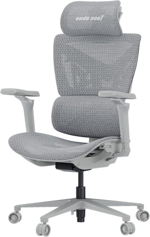 Anda Seat X-Air Pro Mesh Gaming Chair – Ergonomic Mesh Office Chair for Adults, Ash Grey