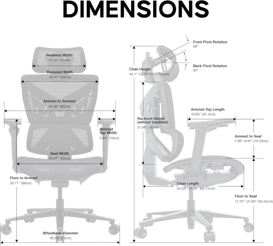 Anda Seat X-Air Pro Mesh Gaming Chair – Ergonomic Mesh Office Chair for Adults, Ash Grey