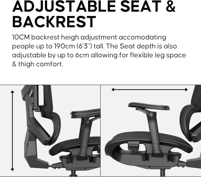 Anda Seat X-Air Pro Mesh Gaming Chair – Ergonomic Mesh Office Chair for Adults, Ash Grey