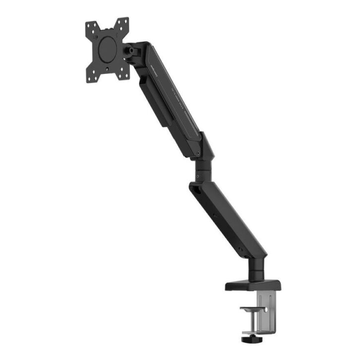 AndaSeat Stealth II A6D black ergonomic monitor arm holding a curved display