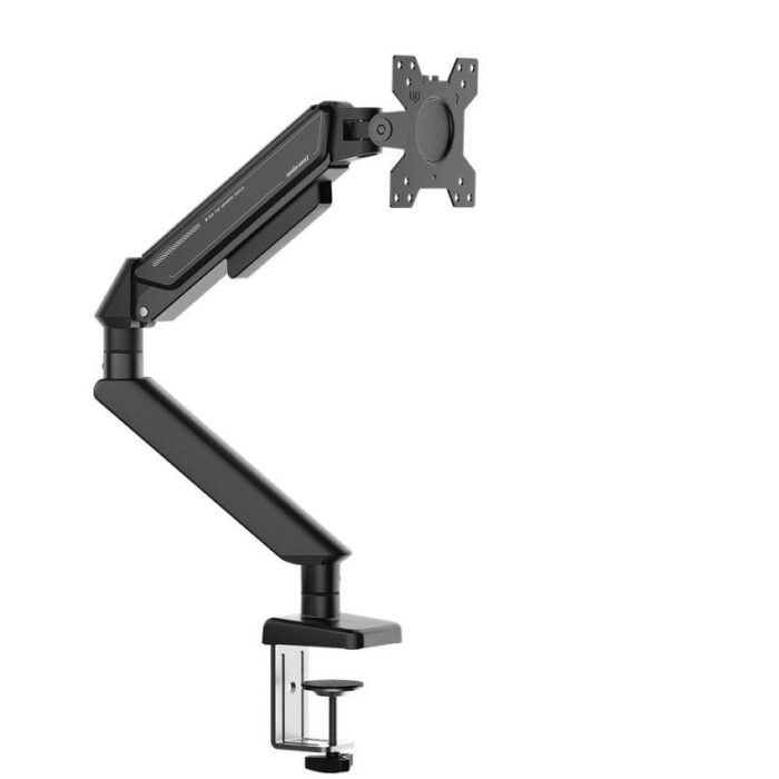 AndaSeat Stealth II A6D black ergonomic monitor arm holding a curved display
