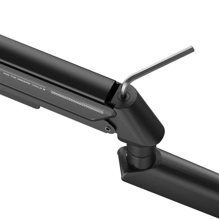 AndaSeat Stealth II A6D black ergonomic monitor arm holding a curved display