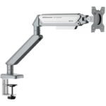 AndaSeat STEALTH II A6D Ergonomic Single Monitor Arm, Silver White, AD-W-A6D-1S-FW, Gas Spring With Adjustable Stiffness