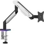AndaSeat Stealth PRO II RGB 17”-42” Black and White Monitor Desk Mount (AD-W-A9X-1S-BW) Single Monitor Arm