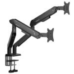 AndaSeat STEALTH PRO II DUO A9-2S Ergonomic Monitor Arm, Supports Dual Monitors, Clamp Or Drill Table Mount, Gas Spring With Adjustable Stiffness, White and Black