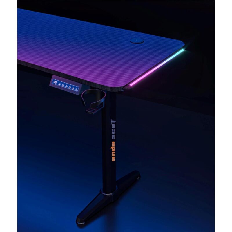 AndaSeat Terminator Electric Gaming Desk with adjustable RGB height and cable management