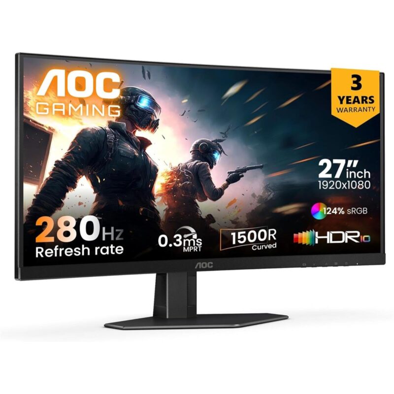 AOC C27G4ZE 27-Inch Curved Gaming Monitor with 280Hz Refresh Rate
