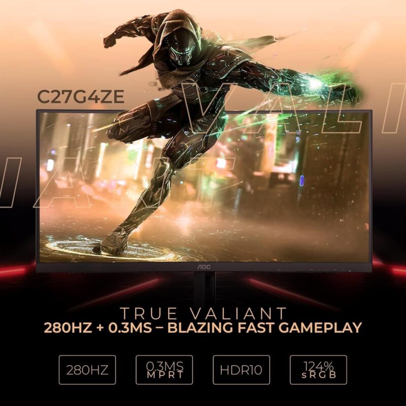 AOC C27G4ZE 27-Inch Curved Gaming Monitor with 280Hz Refresh Rate