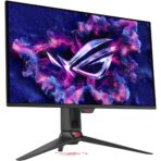 Asus ROG Swift OLED PG27UCDM 27″ gaming monitor angled view