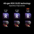 Asus ROG Swift OLED PG27UCDM 27″ gaming monitor angled view