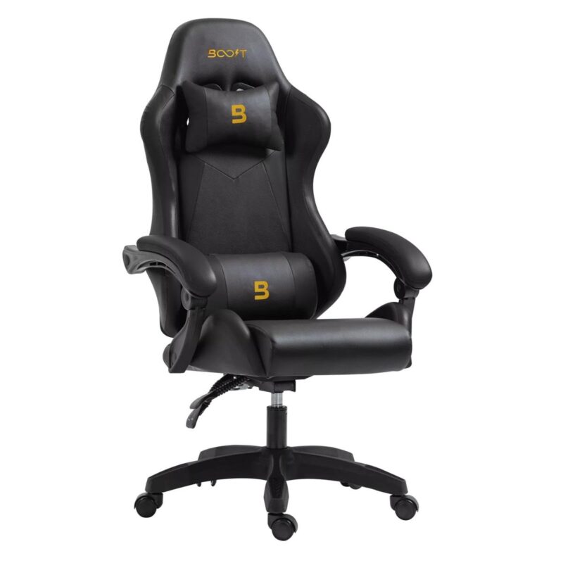 Boost Velocity Pro Gaming Chair - Black with ergonomic armrest and durable frame