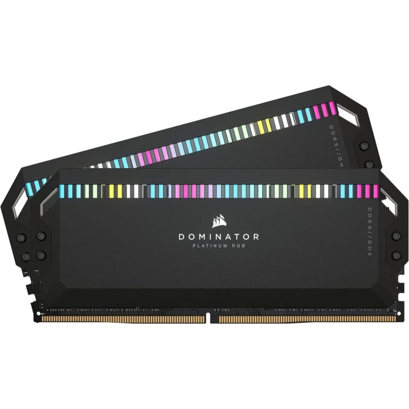 Corsair Dominator Platinum RGB 64GB DDR5 6000MHz RAM Kit – Black with RGB Lighting