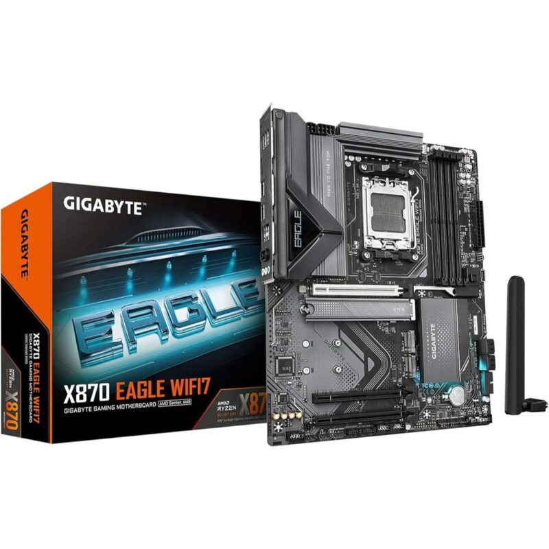 GIGABYTE X870 AM5 Motherboard with USB4, Wi-Fi 7, and DDR5 slots