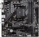 Gigabyte A520M Motherboard front view with ports